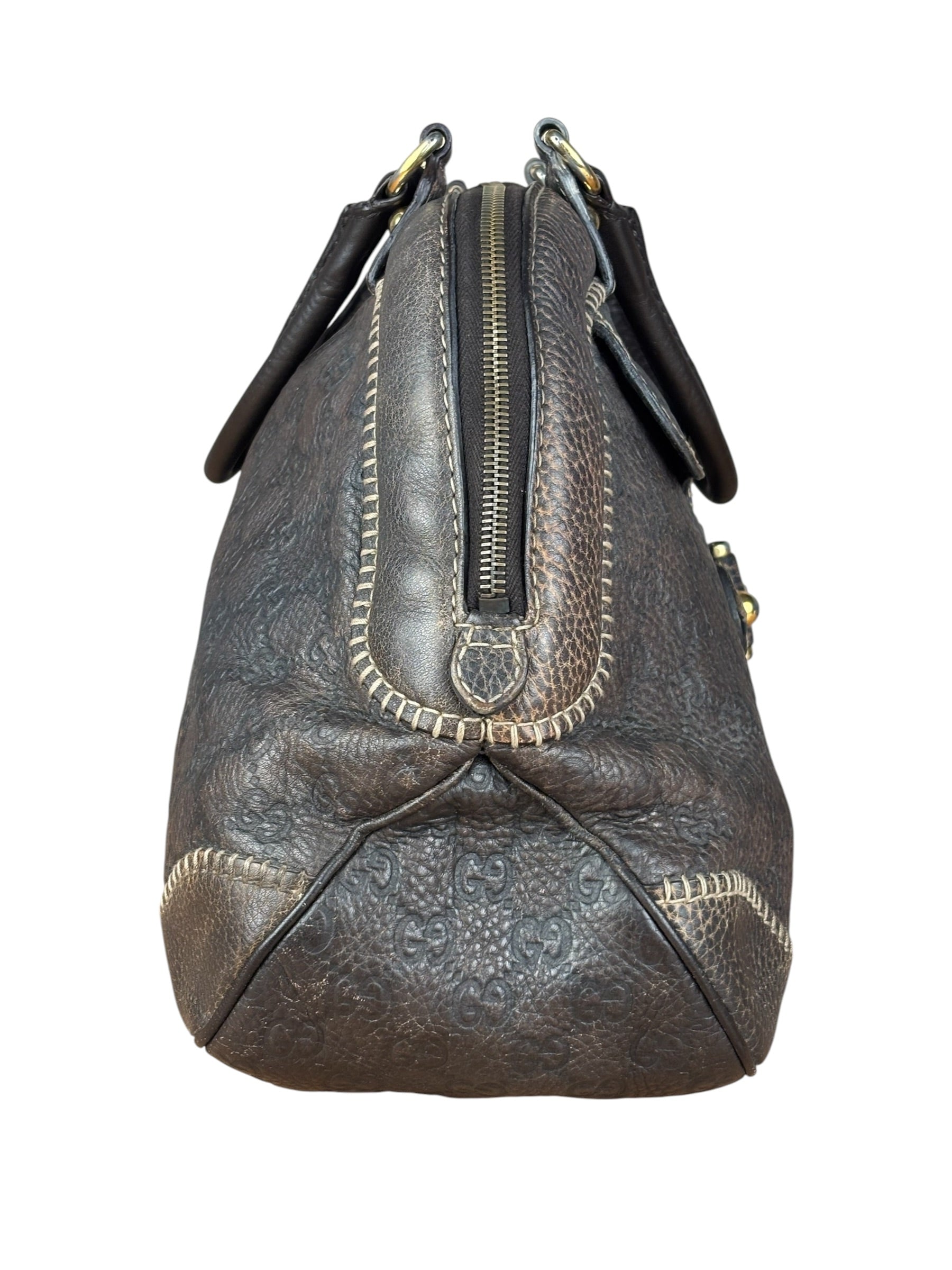 Gucci New Pelham Brown Leather Handbag