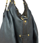Louis Vuitton Perforated Monogram Mahina Hobo Bag Black