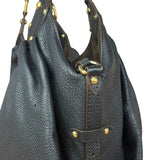 Louis Vuitton Perforated Monogram Mahina Hobo Bag Black
