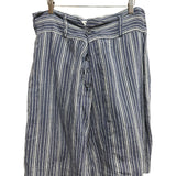 Dries Van Noten Striped Linen Shorts Navy