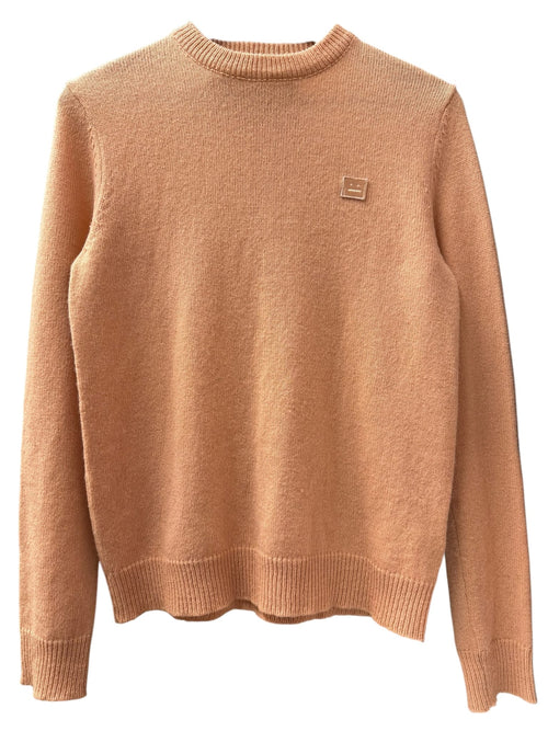 Acne Studios Peach Cashmere Blend Tonal Face Sweater