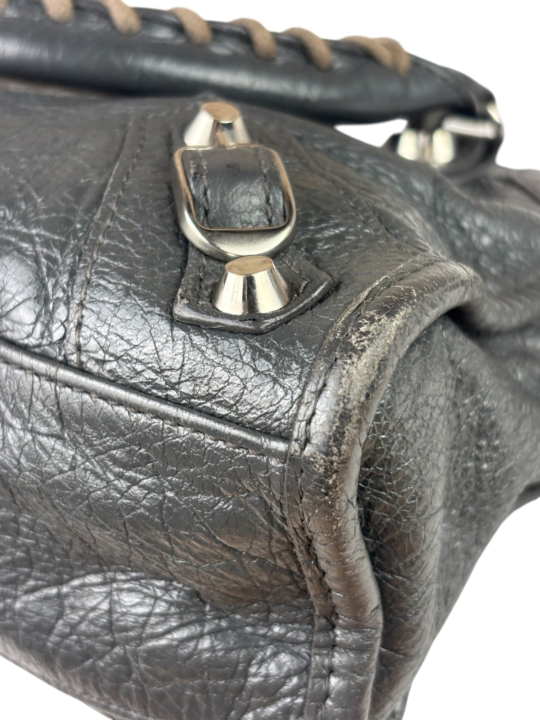 Balenciaga Grey Calfskin Mini Le City Bag