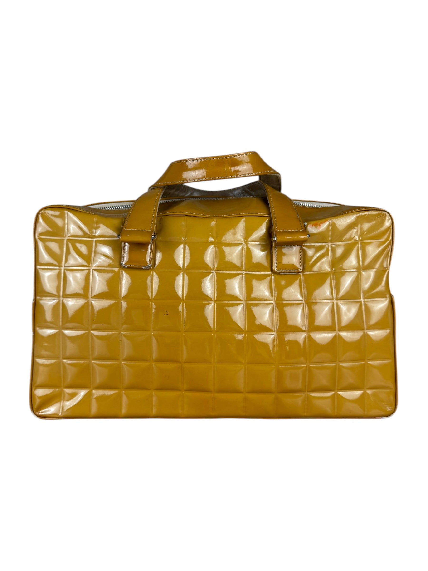 Chanel Vintage Patent Chocolate Bar Bowler Bag