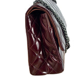 Chanel Burgundy Quilted Patent Leather 2.55 Reissue 227 Large Double Flap Bag 2011