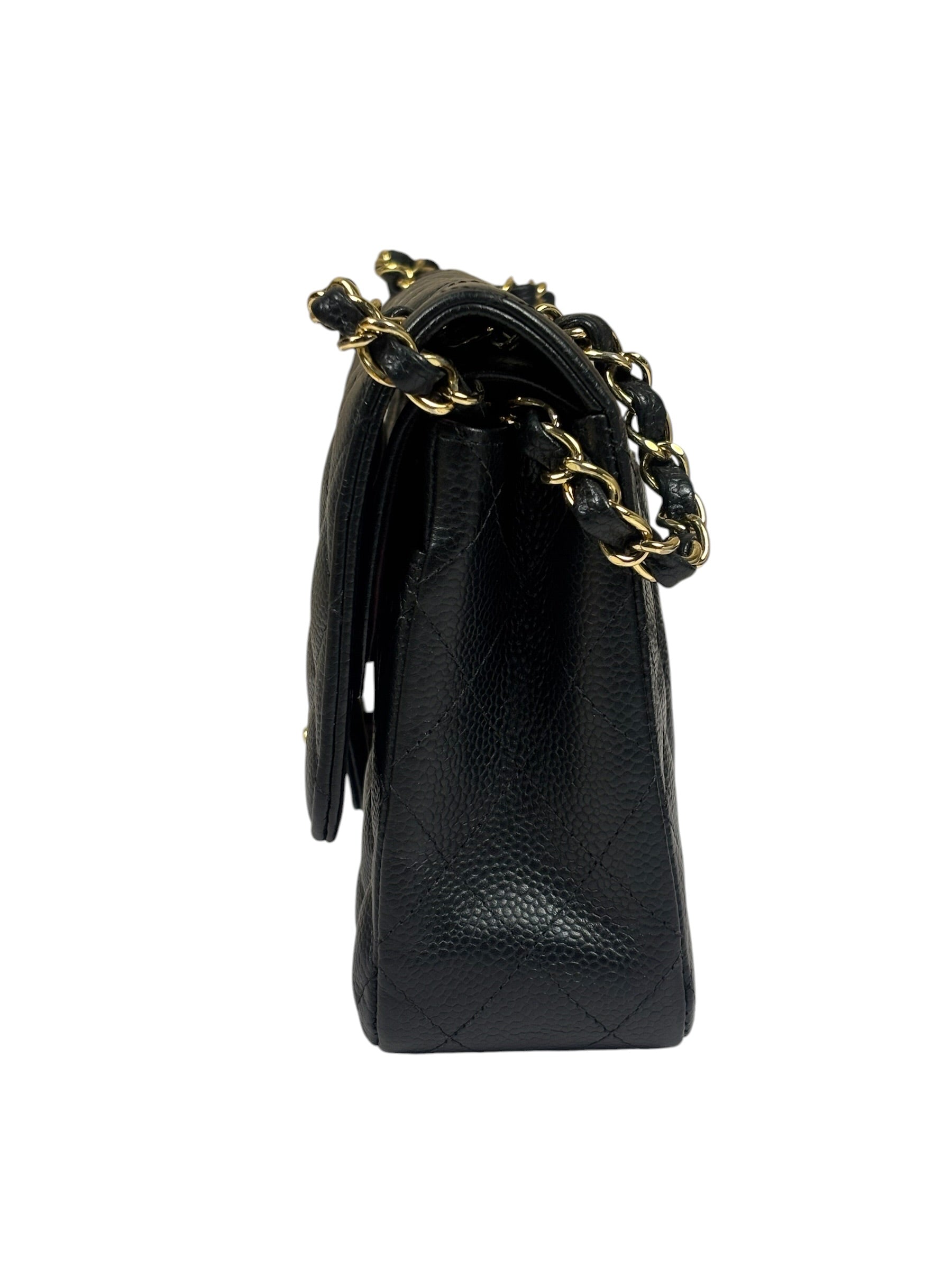 Chanel Black Quilted Caviar Double Flap Bag 2012