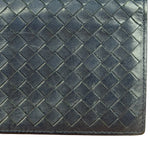 Bottega Veneta Navy Blue Intrecciato Long Wallet