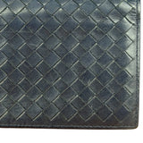 Bottega Veneta Navy Blue Intrecciato Long Wallet