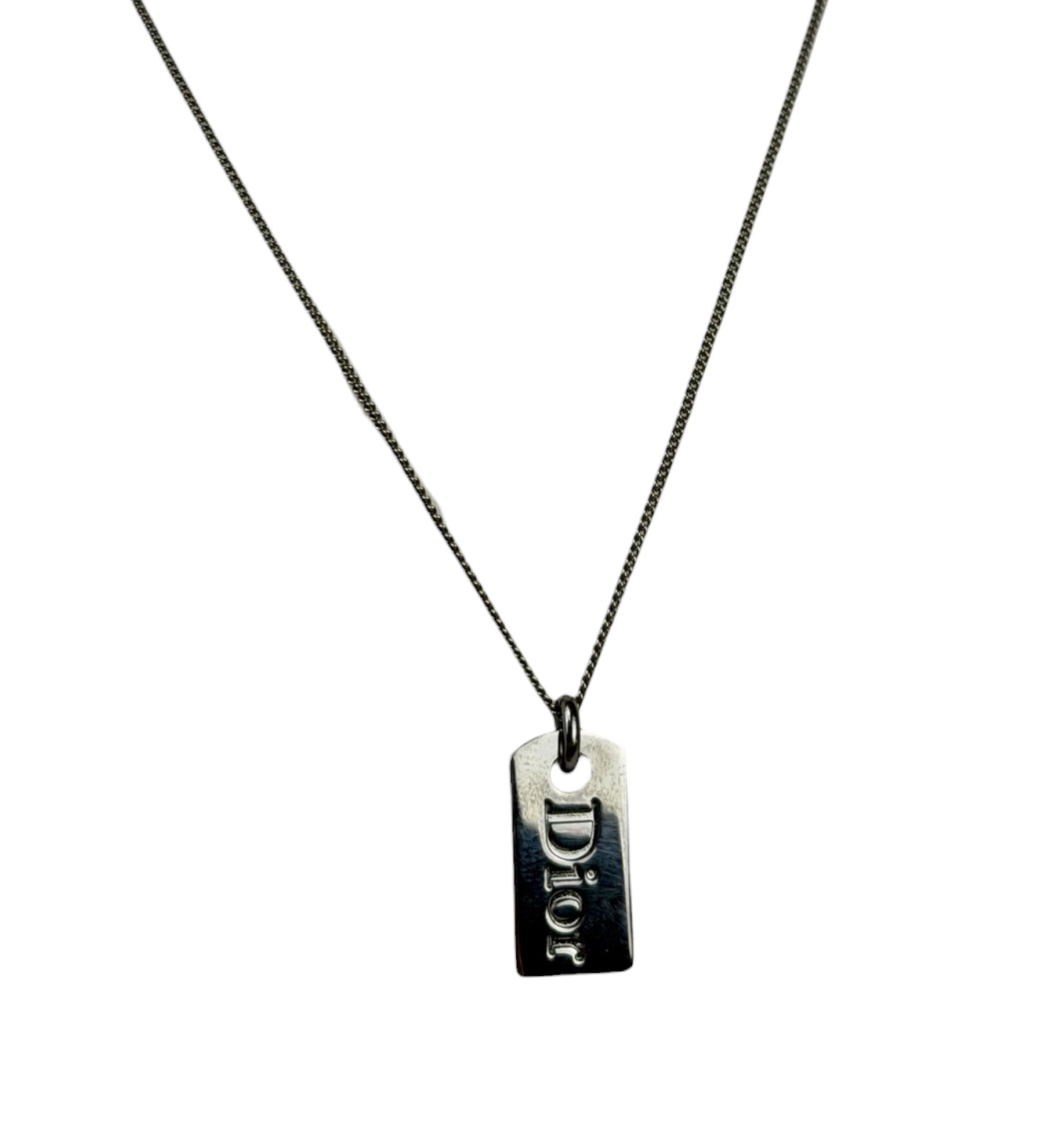 Christian Dior Silver-Tone Pendant Necklace