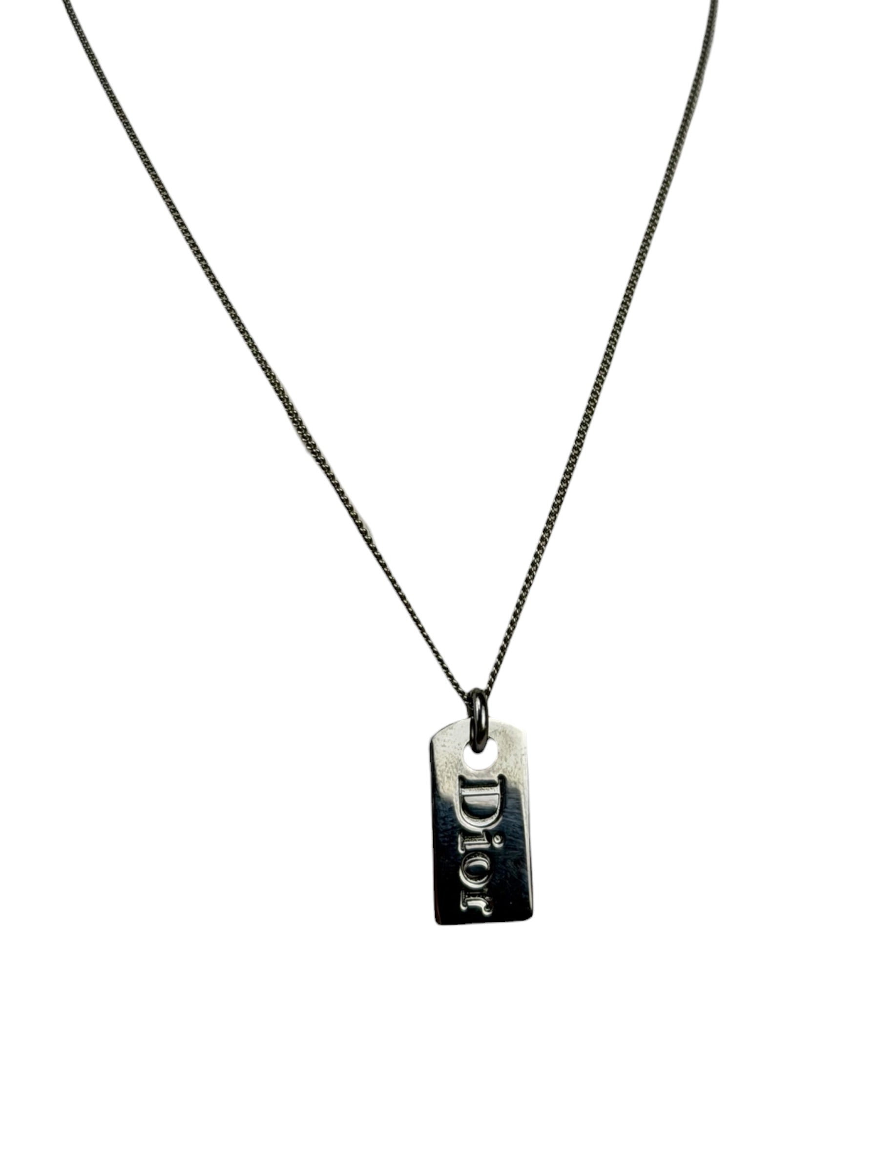 Christian Dior Silver-Tone Pendant Necklace