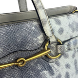 Gucci Cream/Grey Python-Embossed Horsebit Bright Bit Tote
