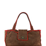 Chanel 1998 Coco Mark Brown Suede Handbag