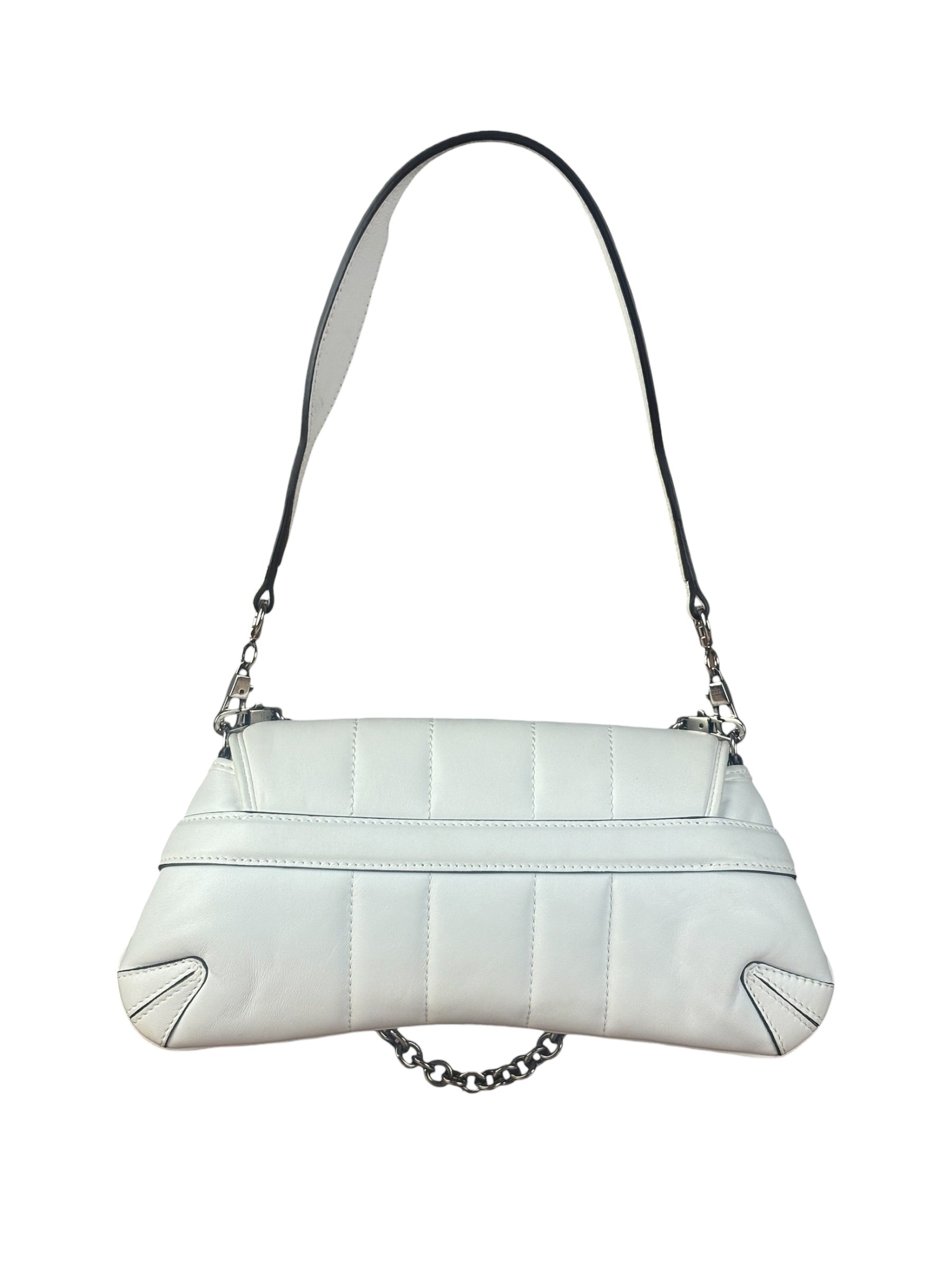 Gucci White Horsebit Vertical Quilted Leather Shoulder Bag