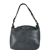 Bottega Veneta Black Intrecciato Woven Hobo Bag