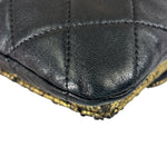 Chanel Black/Golden Quilted Lambskin Night Clutch On Chain Flap Bag 2012