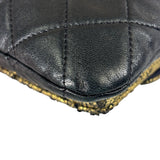 Chanel Black/Golden Quilted Lambskin Night Clutch On Chain Flap Bag 2012