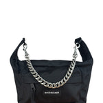 Balenciaga Black Nylon Chain Shoulder Bag