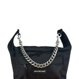 Balenciaga Black Nylon Chain Shoulder Bag