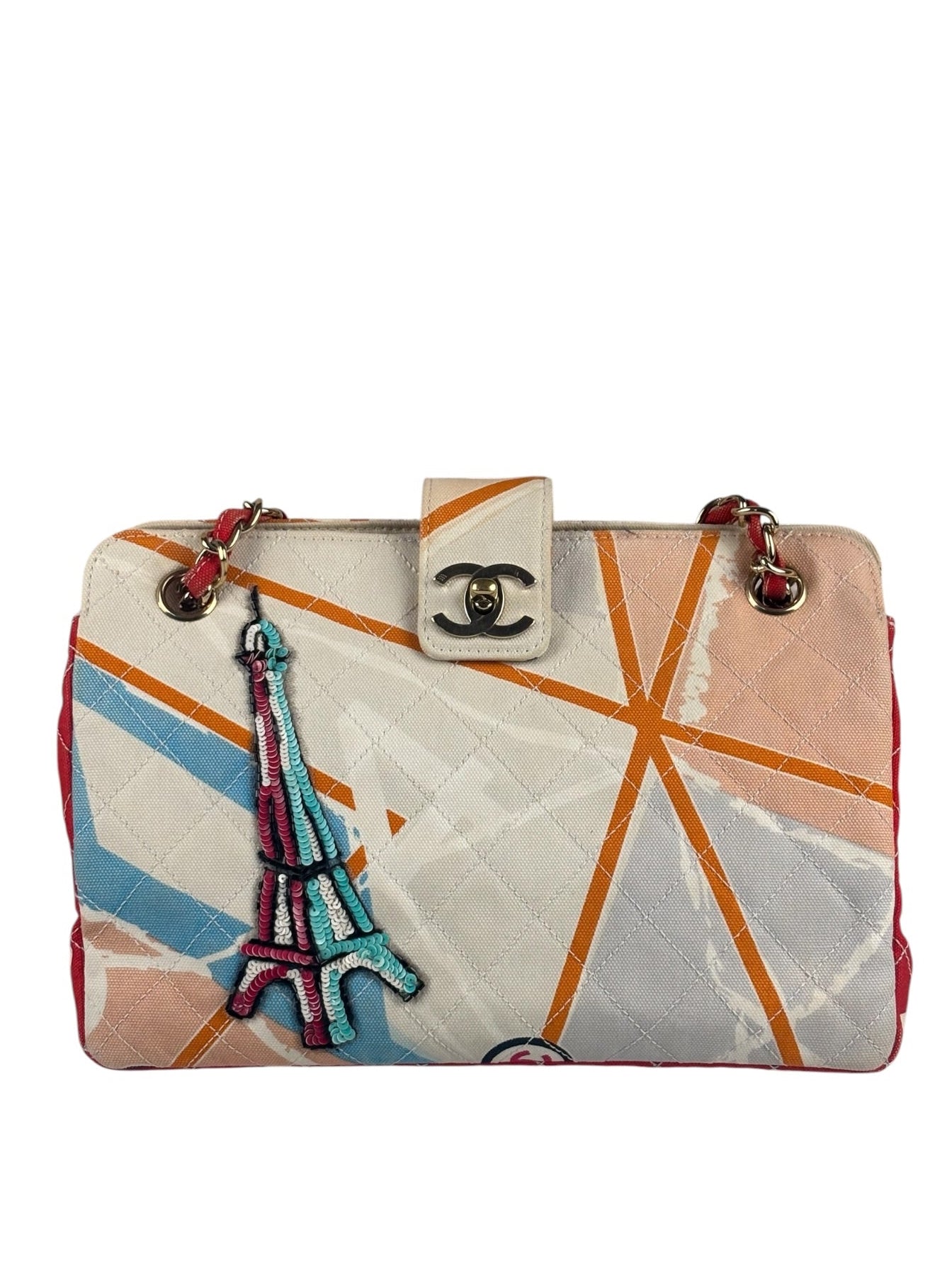Chanel Map of Paris Quilted Print CC Chain Handbag 2005