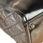 Chanel Black Patent Leather Quilted Lipstick Tote 2011