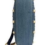 Gucci Blue Denim GG Marmont Pearl Camera Bag