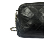 Chanel Vintage Black Quilted Lambskin Camera Bag 1986