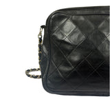 Chanel Vintage Black Quilted Lambskin Camera Bag 1986