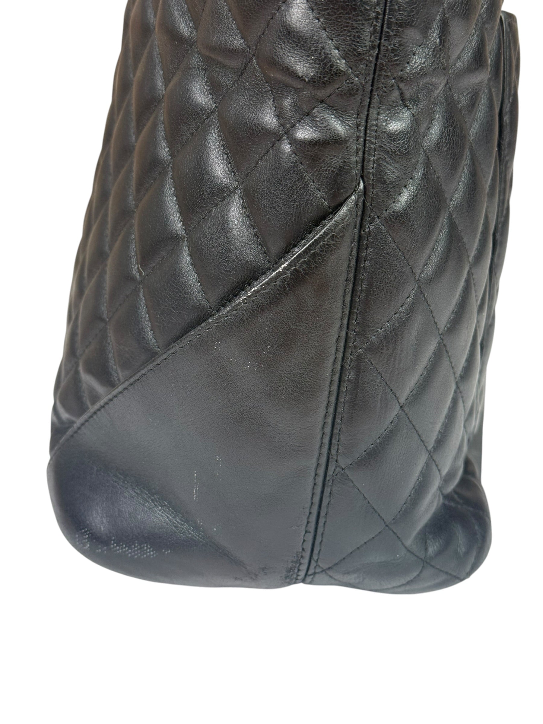 Chanel Black Quilted Leather Ligne Cambon Tote Bag 2004