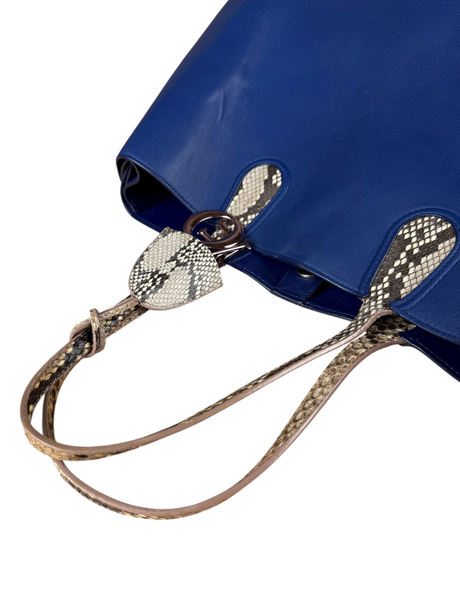 Christian Dior Python Trimmed Blue Addict Tote