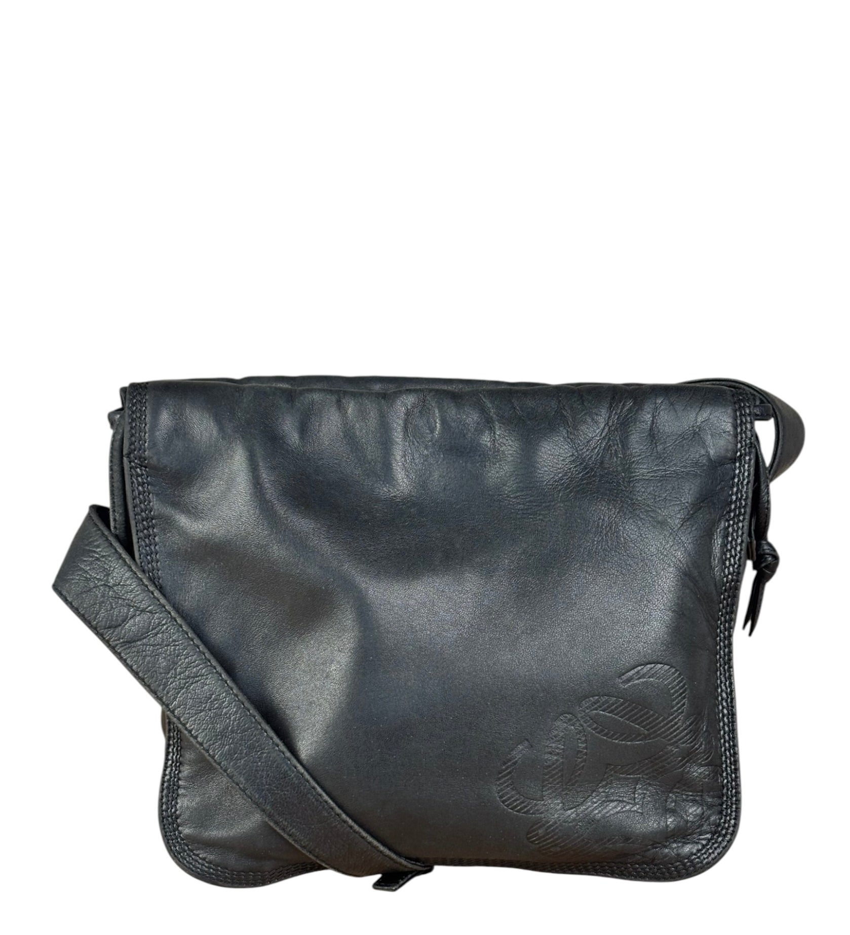 Loewe Black Anagram Logo Leather Crossbody