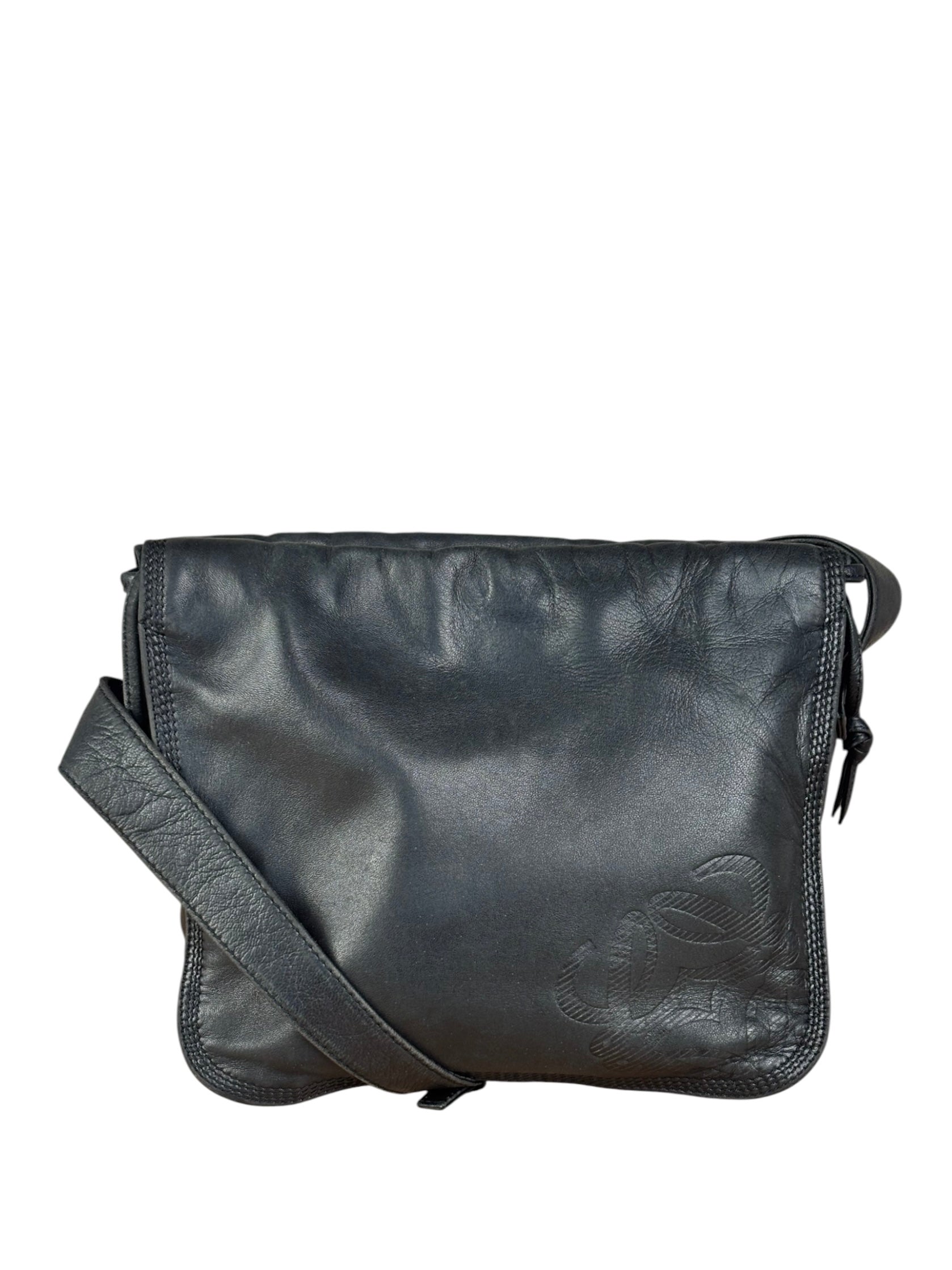 Loewe Black Anagram Logo Leather Crossbody