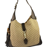 Gucci Brown Leather Trim Jackie 1961 Hobo Bag