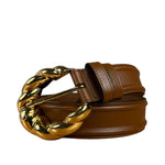 Gucci Torchon Buckle Belt Brown