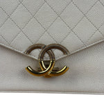 Chanel Ivory Caviar Quilted Coco Cuba Chain Top Handle Bag 2018