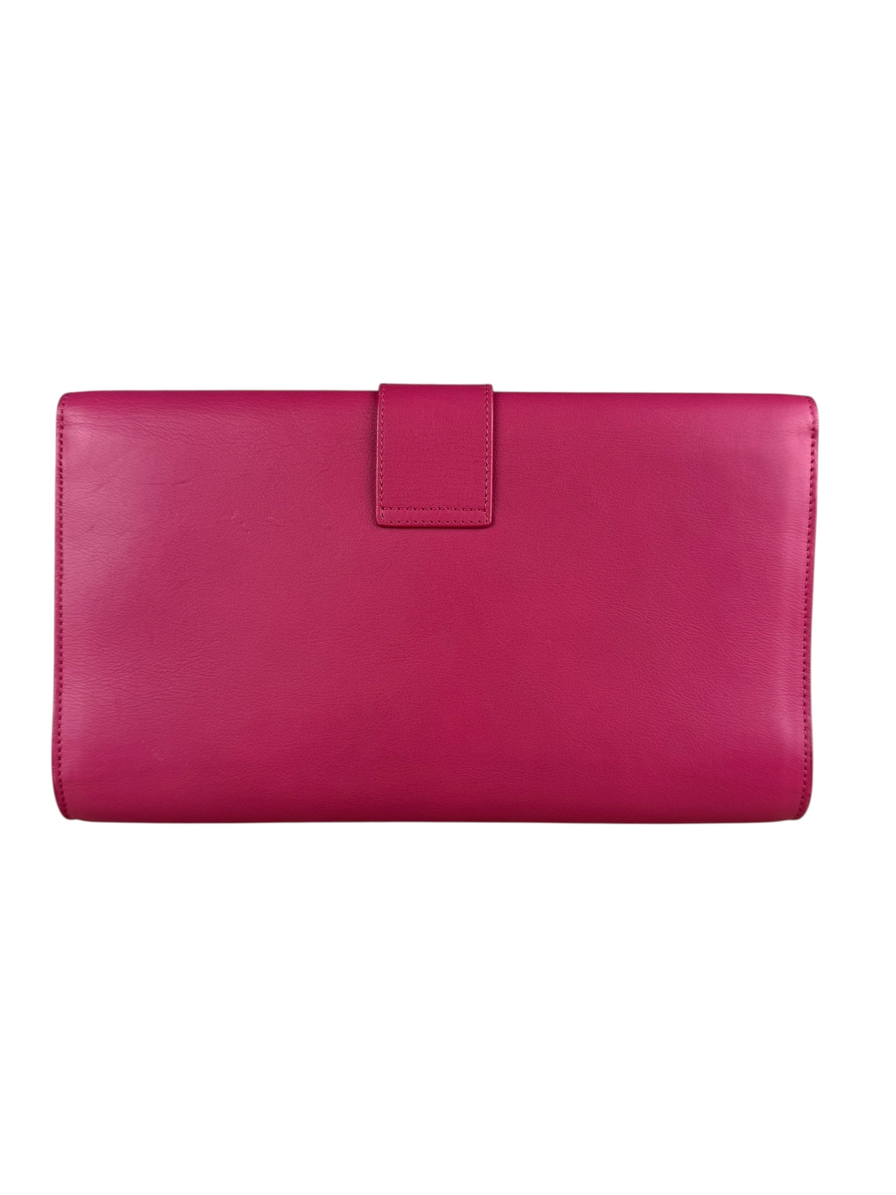 Saint Laurent Pink Leather Y Ligne Clutch