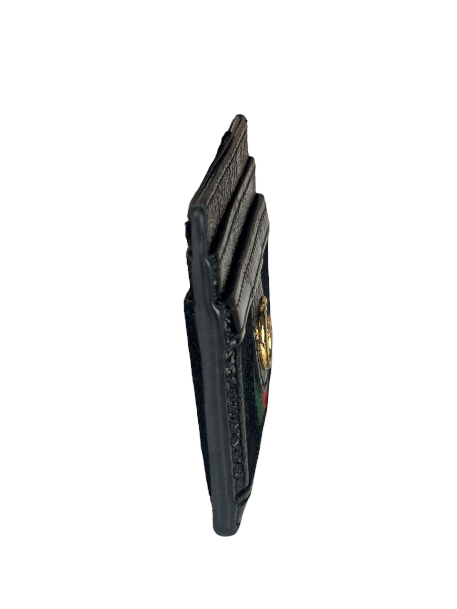 Gucci Black Patent Leather Ophidia Card Case