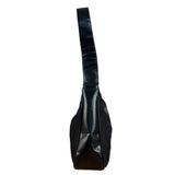 Prada Black Tessuto Nylon Leather Trim Hobo Bag