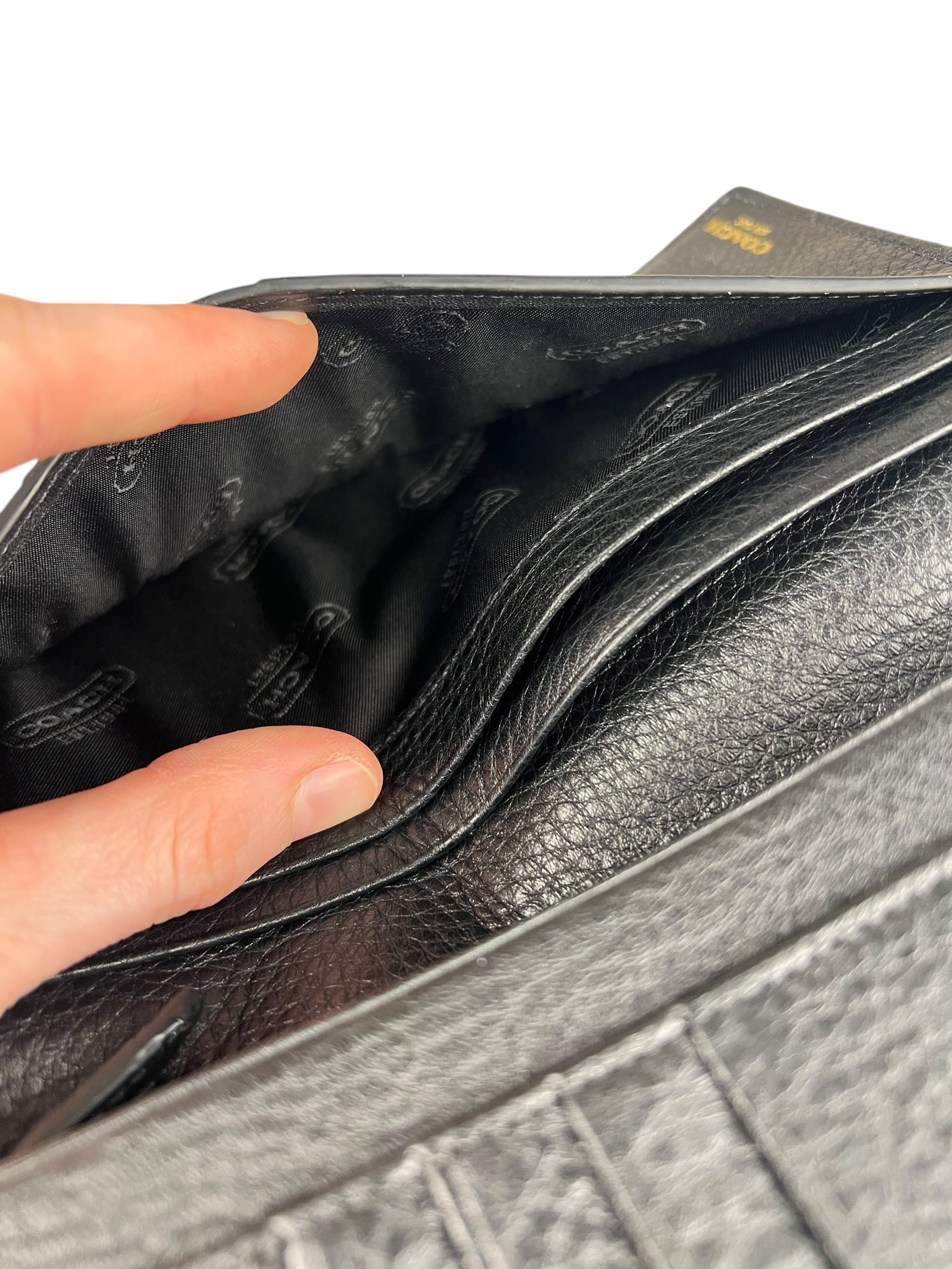 Coach Black Leather Long Wallet