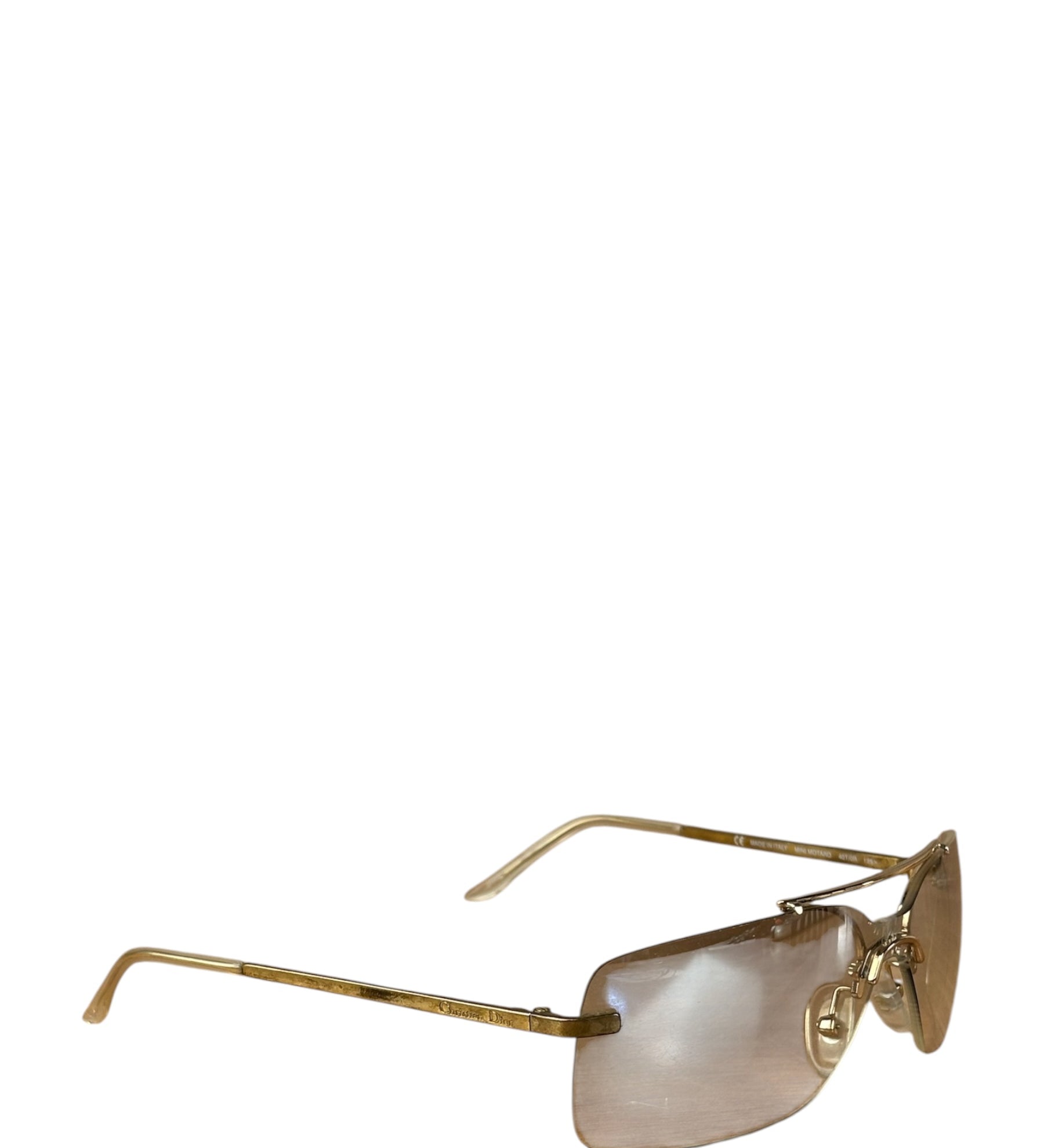 Christian Dior Vintage Gold Tone Frameless Tinted Glasses
