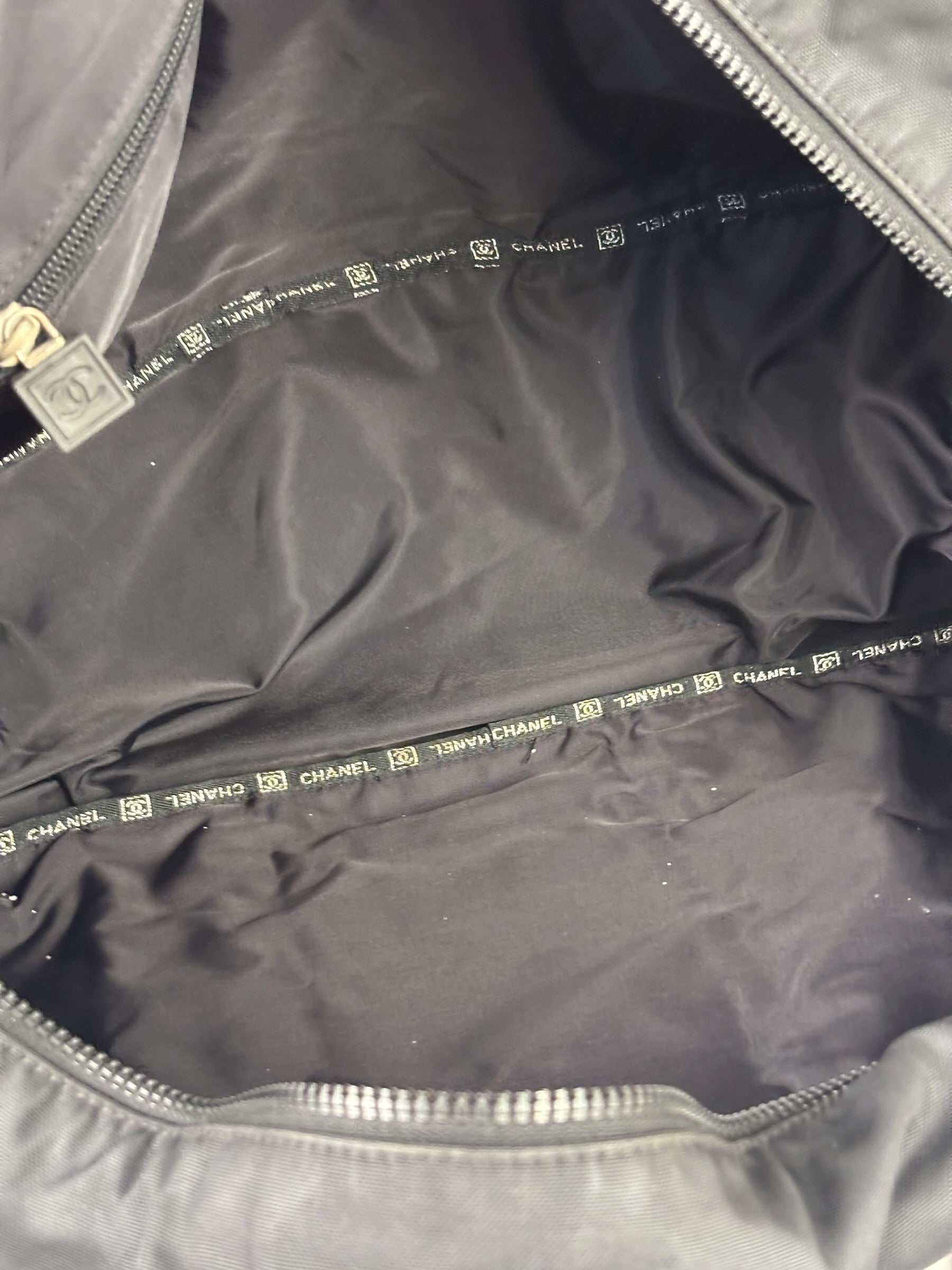 Chanel Black NylonSport Line Duffle Mesh Large Bag 2000's