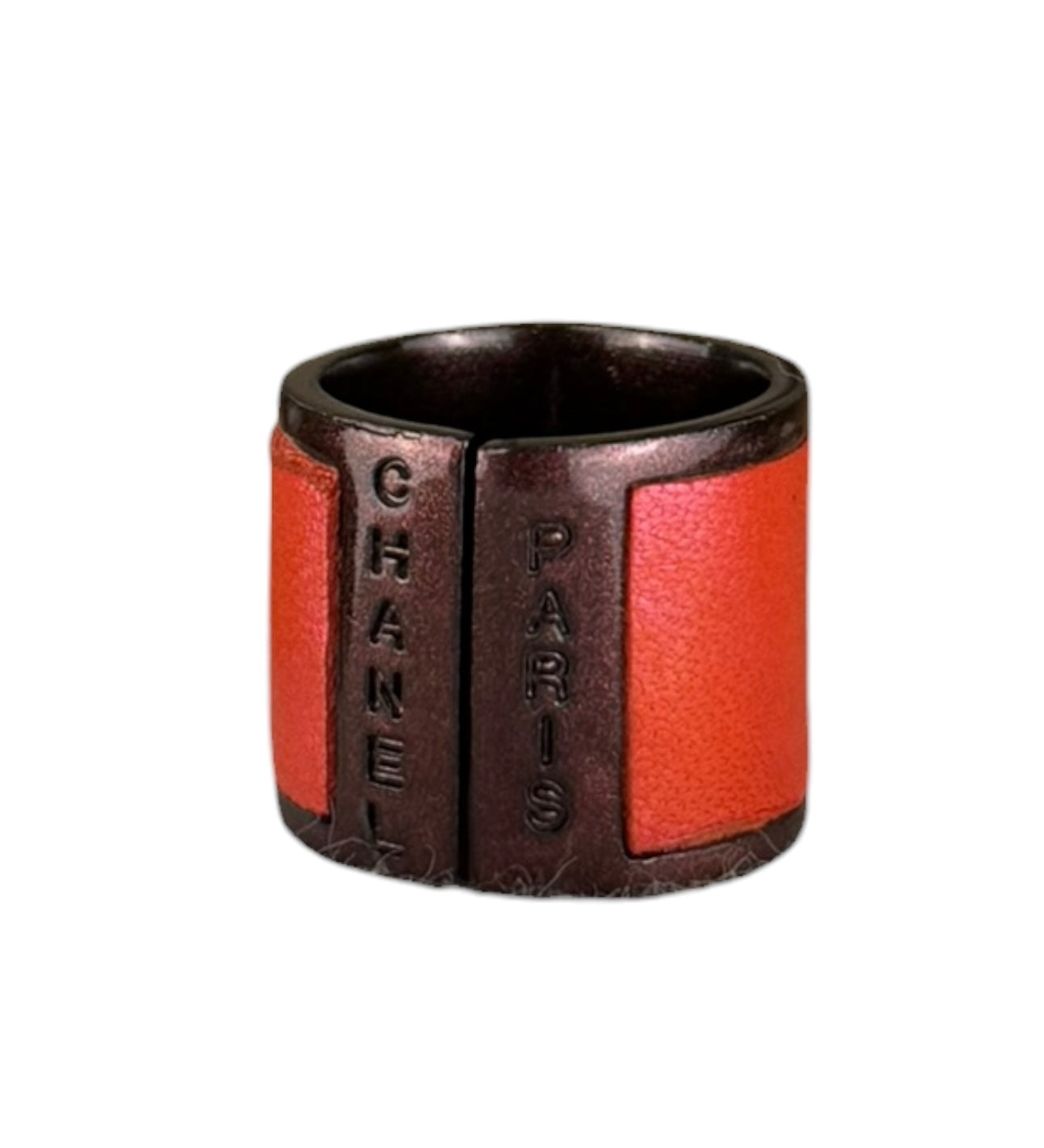 Chanel Paris Red Leather Wrap Ring