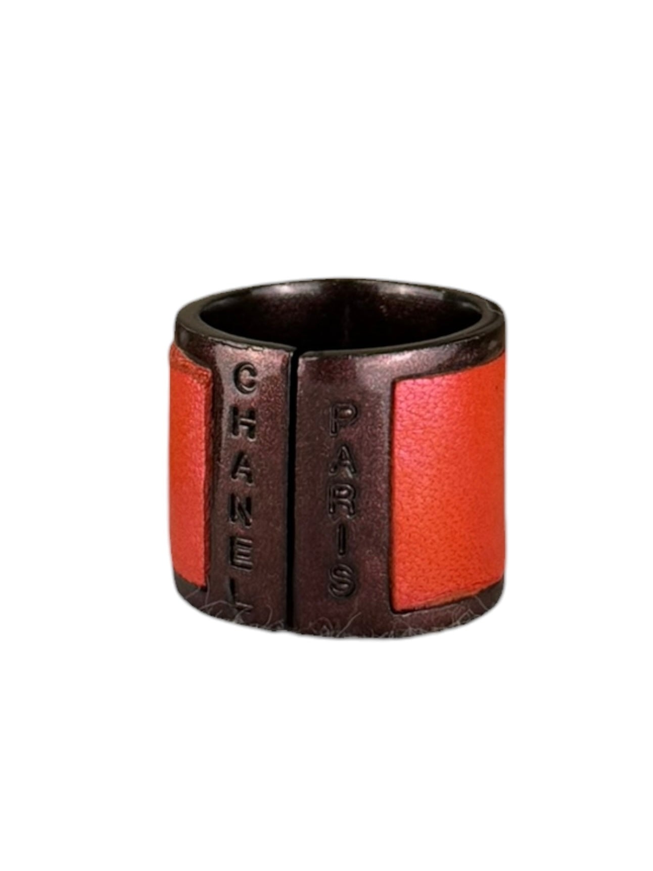 Chanel Paris Red Leather Wrap Ring