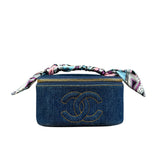 Chanel Denim Vanity Case Handbag 1997