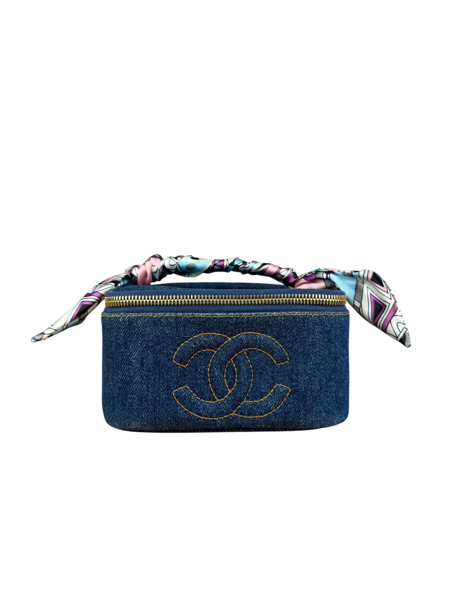 Chanel Denim Vanity Case Handbag 1997