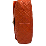 Chanel Orange Quilted Lambskin Flap Bag 2008