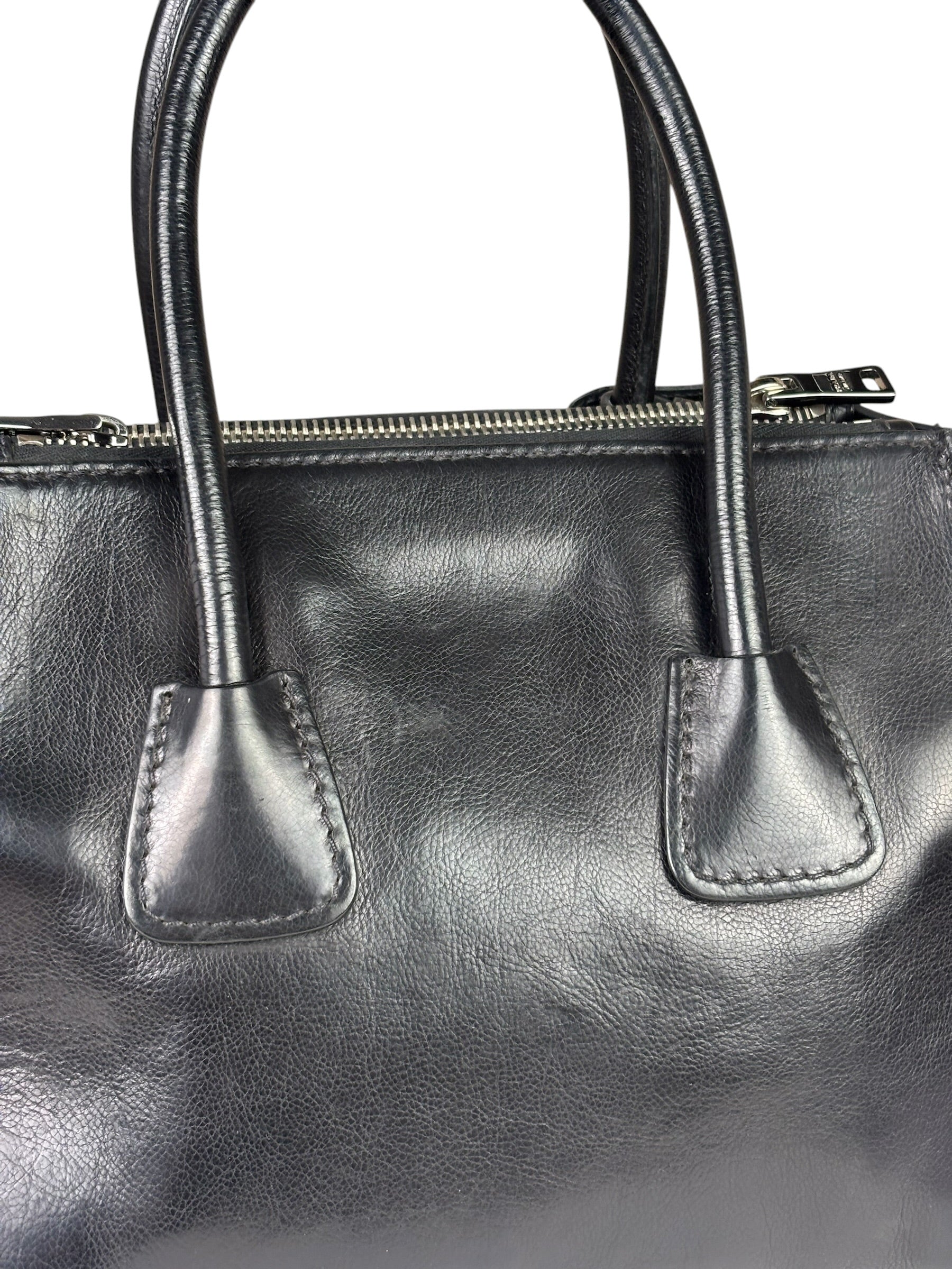 Prada Black Leather/Suede Shoulder Bag