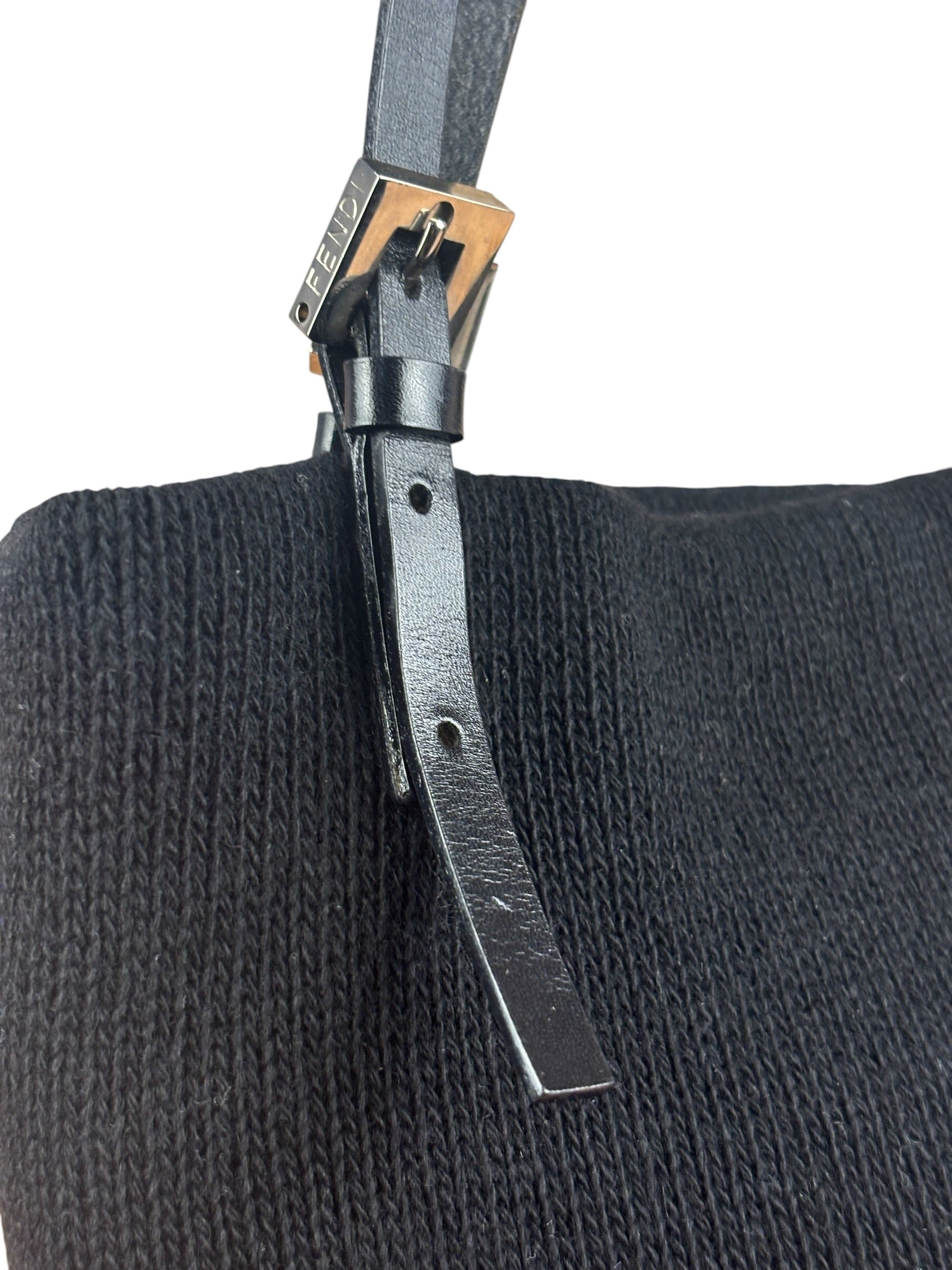 Fendi Black Knit Hobo/Shoulder Bag