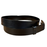 Gucci Black Leather G Buckle Belt