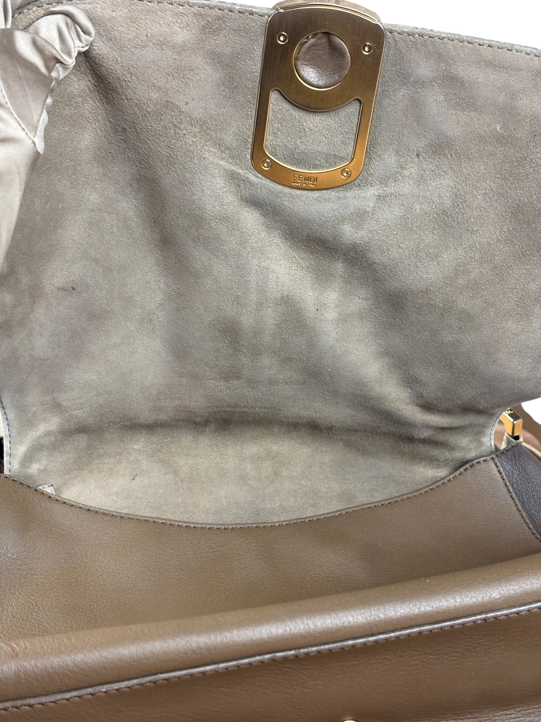 Fendi Colorblock Leather Two-Way Flap Bag