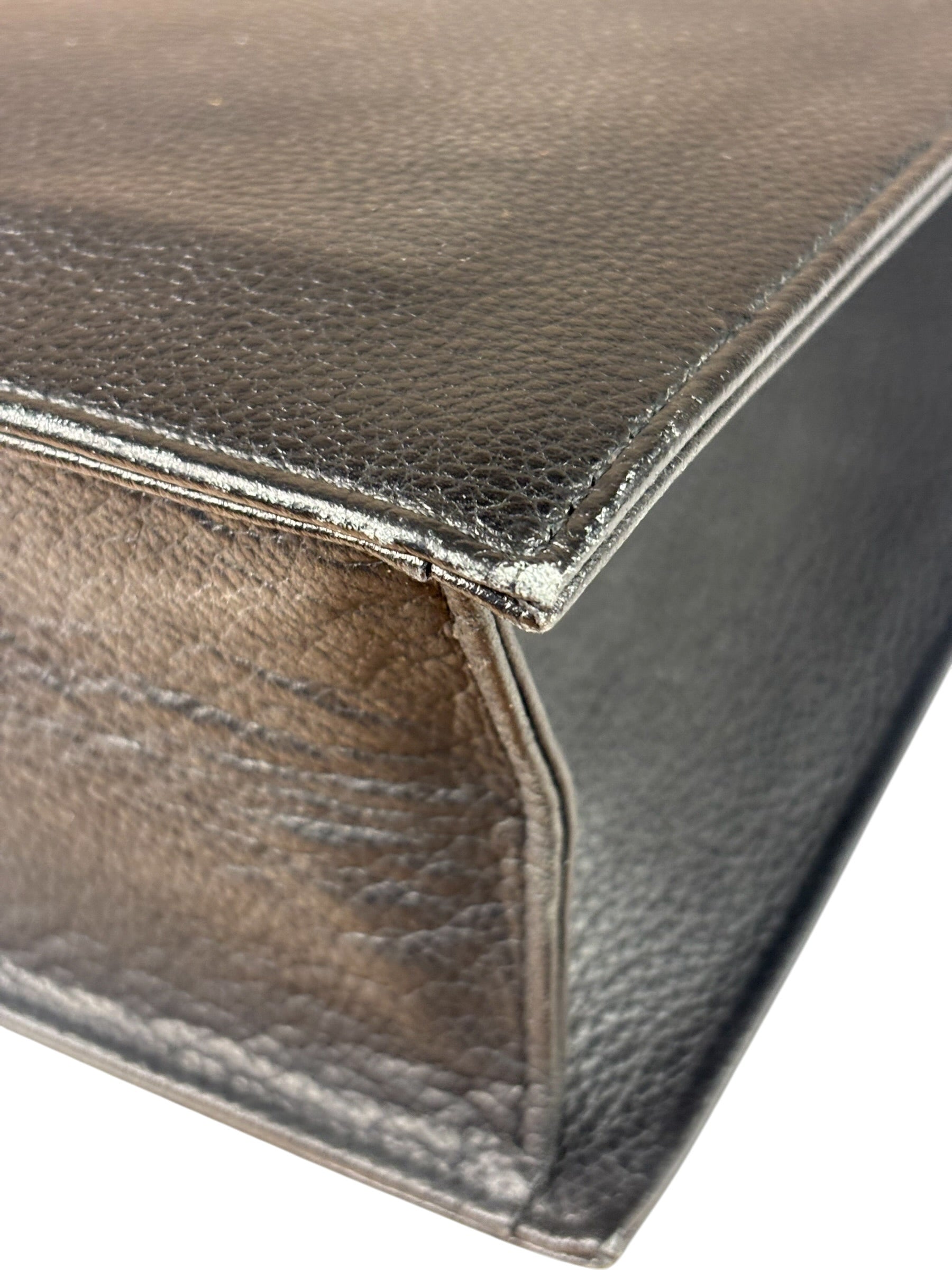 Yves Saint Laurent Vintage Black Leather Briefcase Two-Way Bag