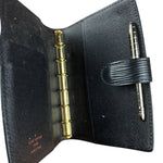 Louis Vuitton Black Epi Agenda & Silver Pen
